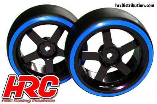 377-HRC61061BL Reifen 1/10 Drift montiert 5- 